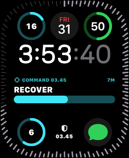 Live Command One Modular Ultra watch face with seven complications